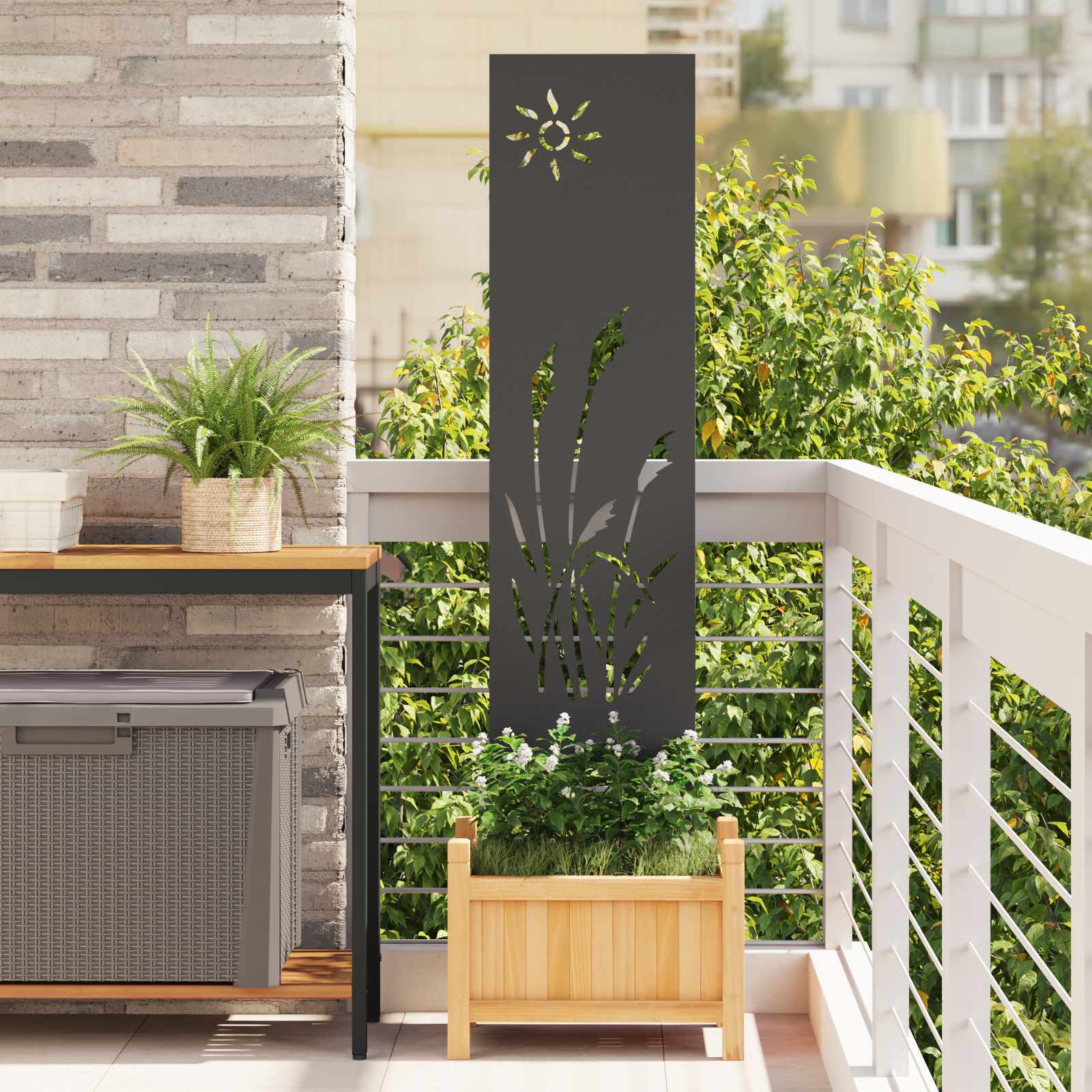 Garten Sichtschutz-Leinwand Schwarz 32 x 140 cm