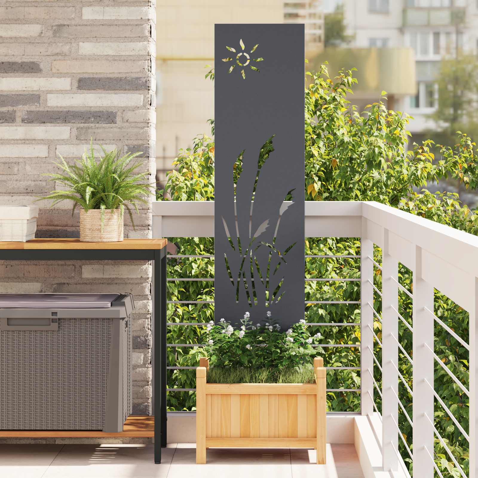 Garten Sichtschutz-Leinwand Anthrazit 32 x 140 cm