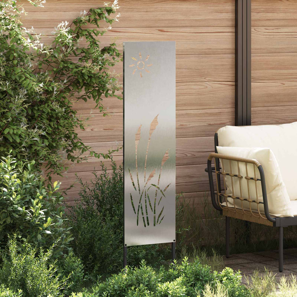 Garten Sichtschutz-Leinwand Silber 32 x 140 cm Edelstahl
