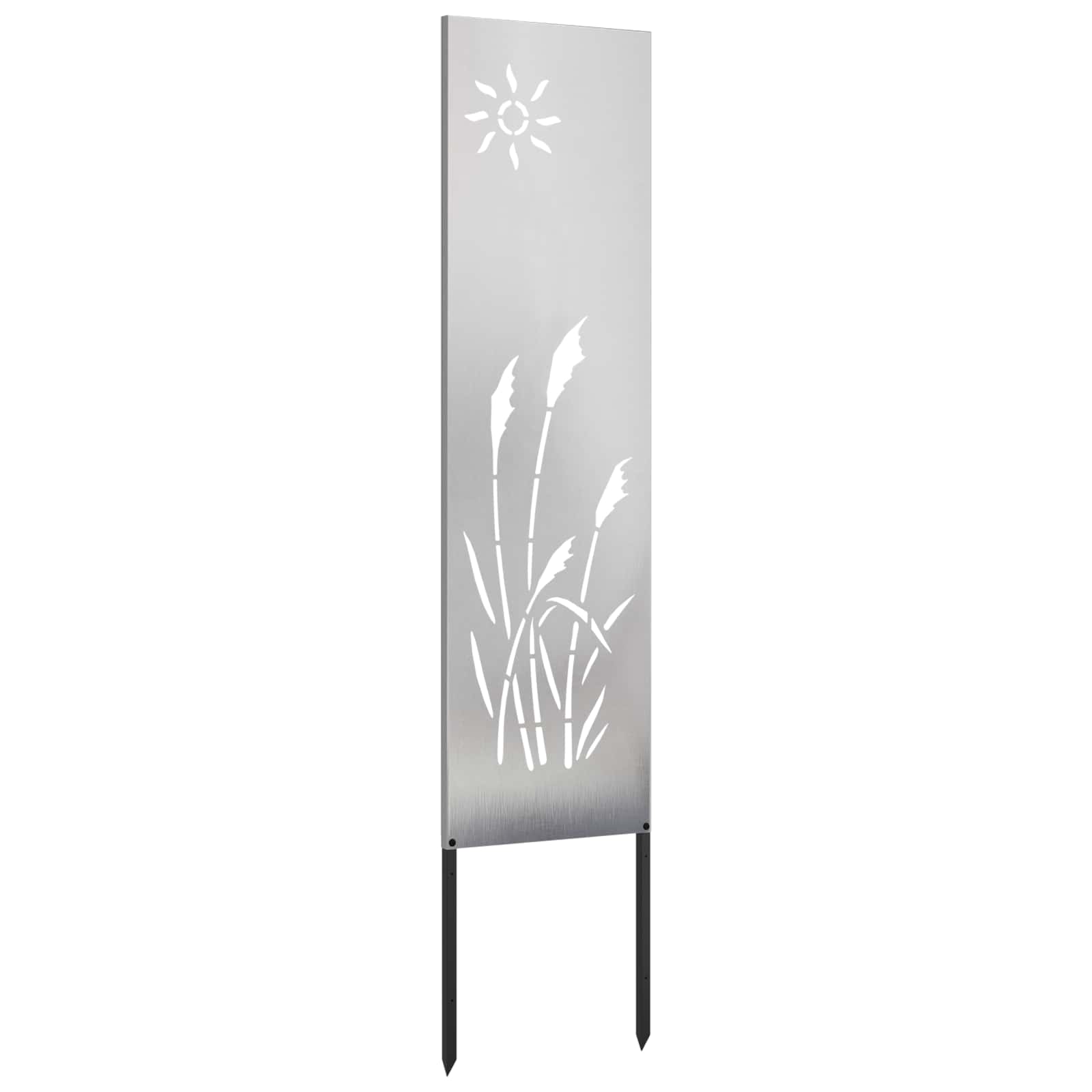 Garten Sichtschutz-Leinwand Silber 32 x 140 cm Edelstahl
