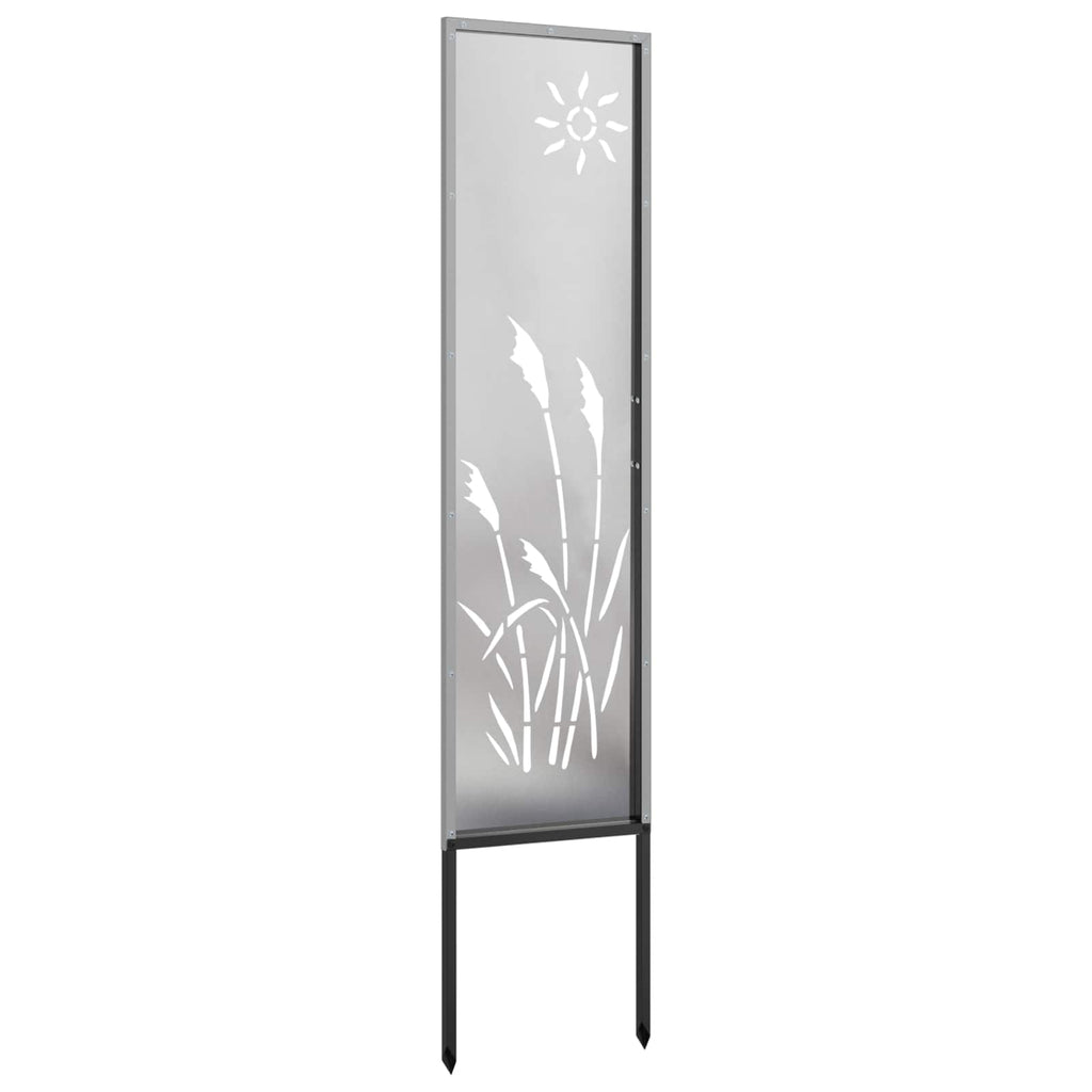 Garten Sichtschutz-Leinwand Silber 32 x 140 cm Edelstahl
