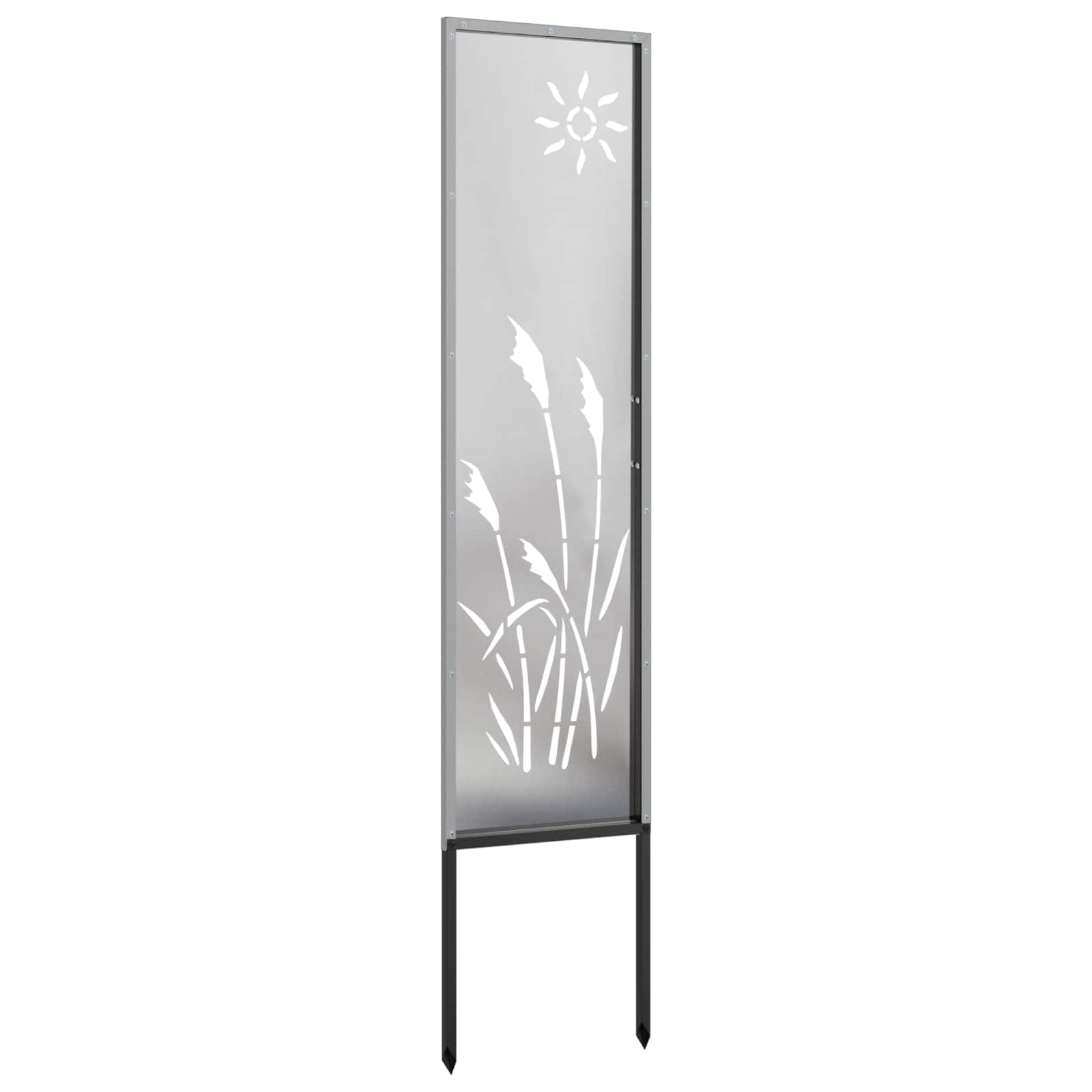 Garten Sichtschutz-Leinwand Silber 32 x 140 cm Edelstahl