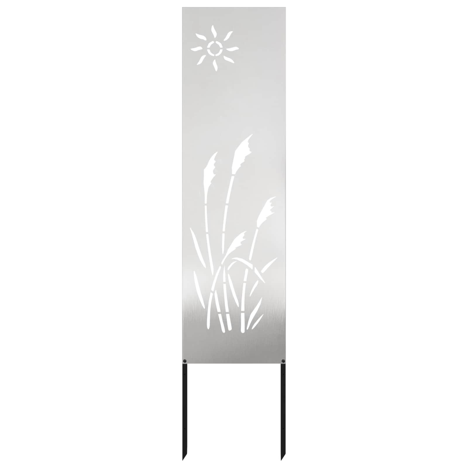 Garten Sichtschutz-Leinwand Silber 32 x 140 cm Edelstahl