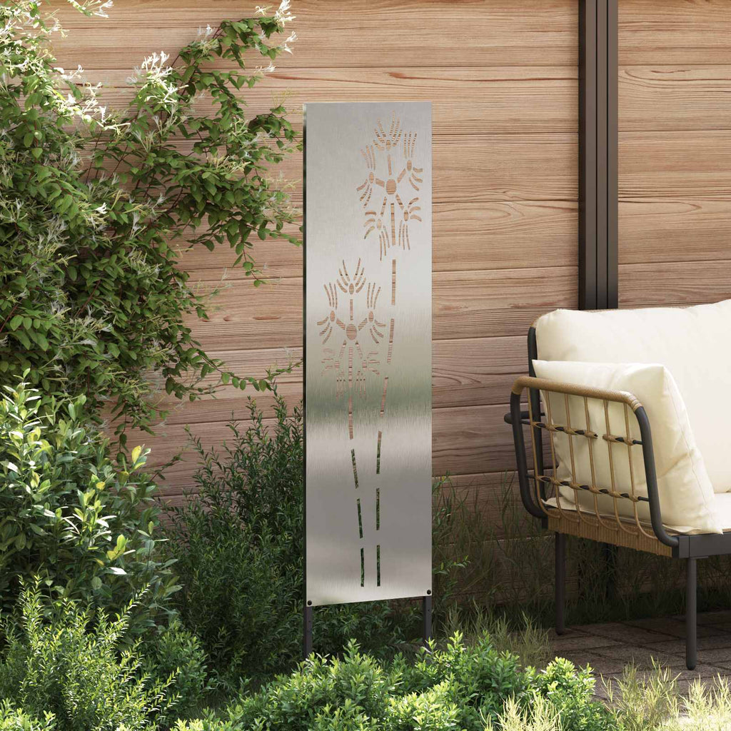 Garten Sichtschutz-Leinwand Silber 32 x 140 cm Edelstahl