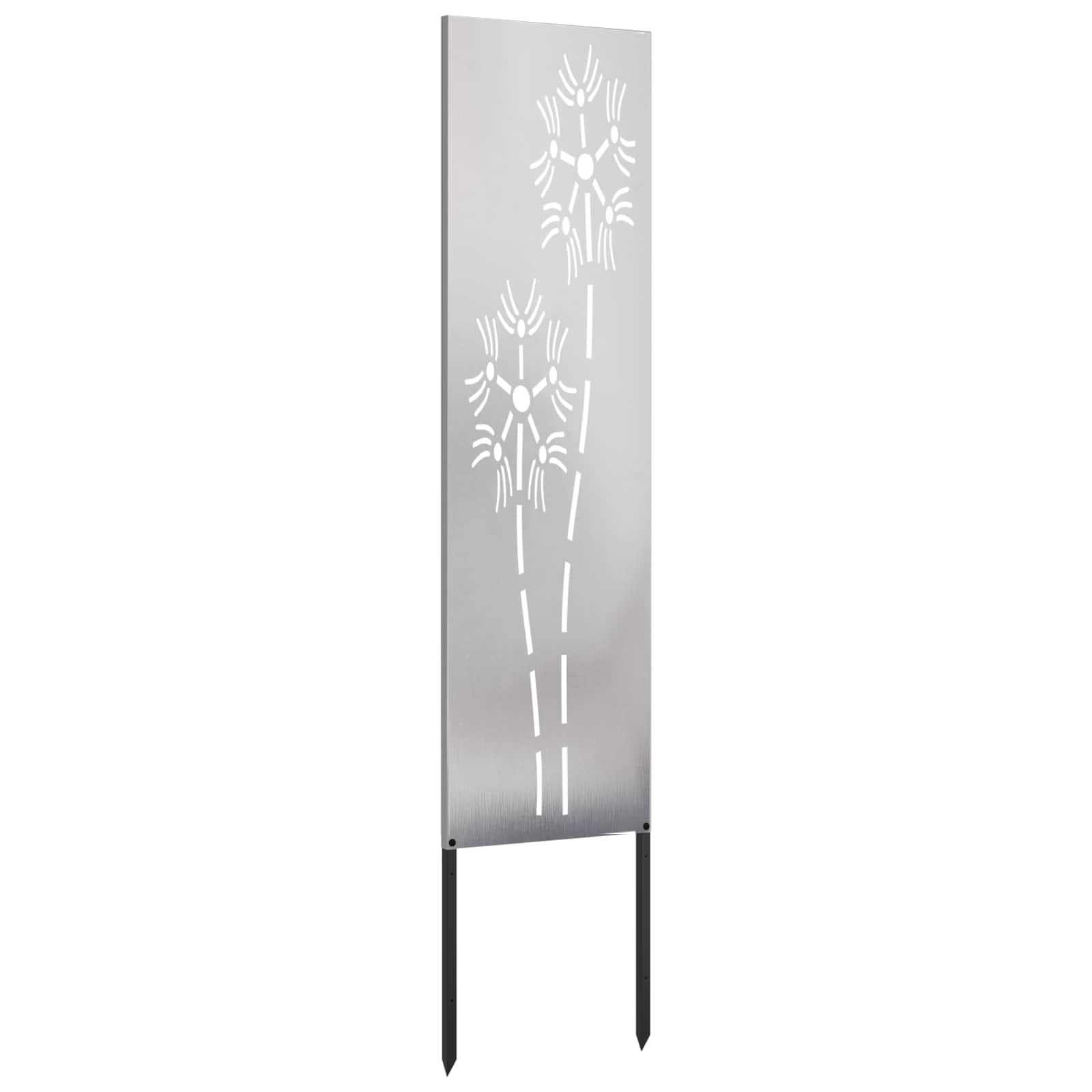 Garten Sichtschutz-Leinwand Silber 32 x 140 cm Edelstahl