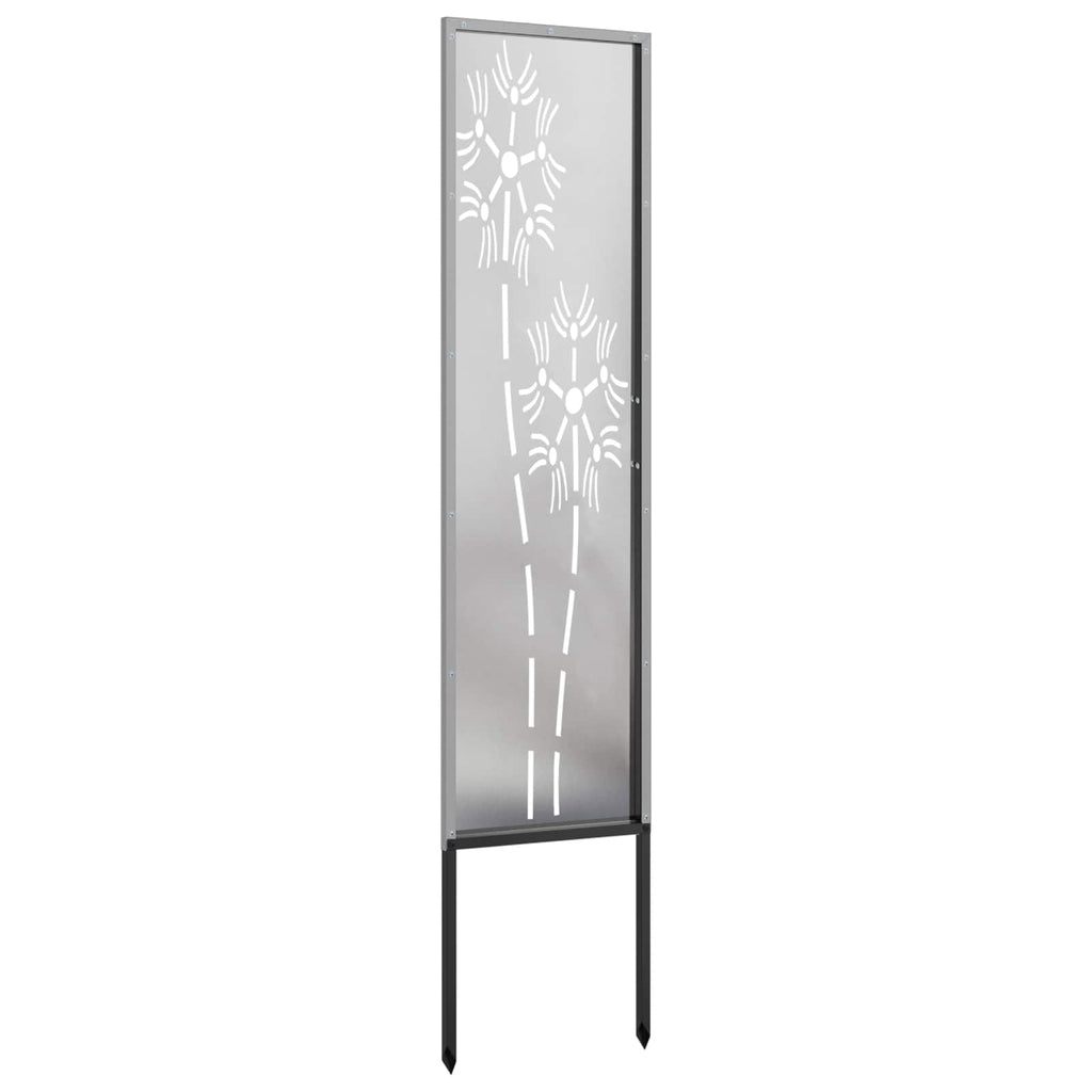 Garten Sichtschutz-Leinwand Silber 32 x 140 cm Edelstahl