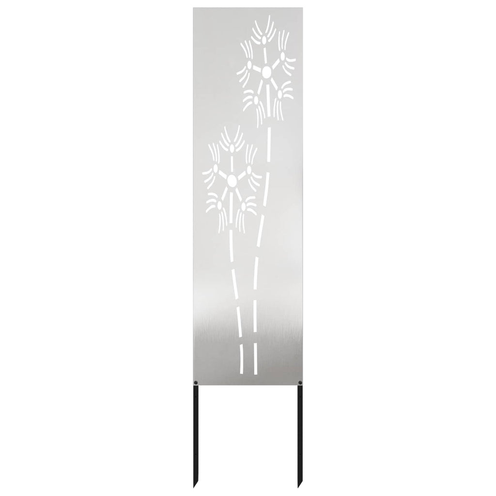 Garten Sichtschutz-Leinwand Silber 32 x 140 cm Edelstahl