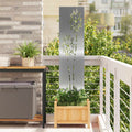 Garten Sichtschutz-Leinwand Silber 32 x 140 cm Verzinkter Stahl