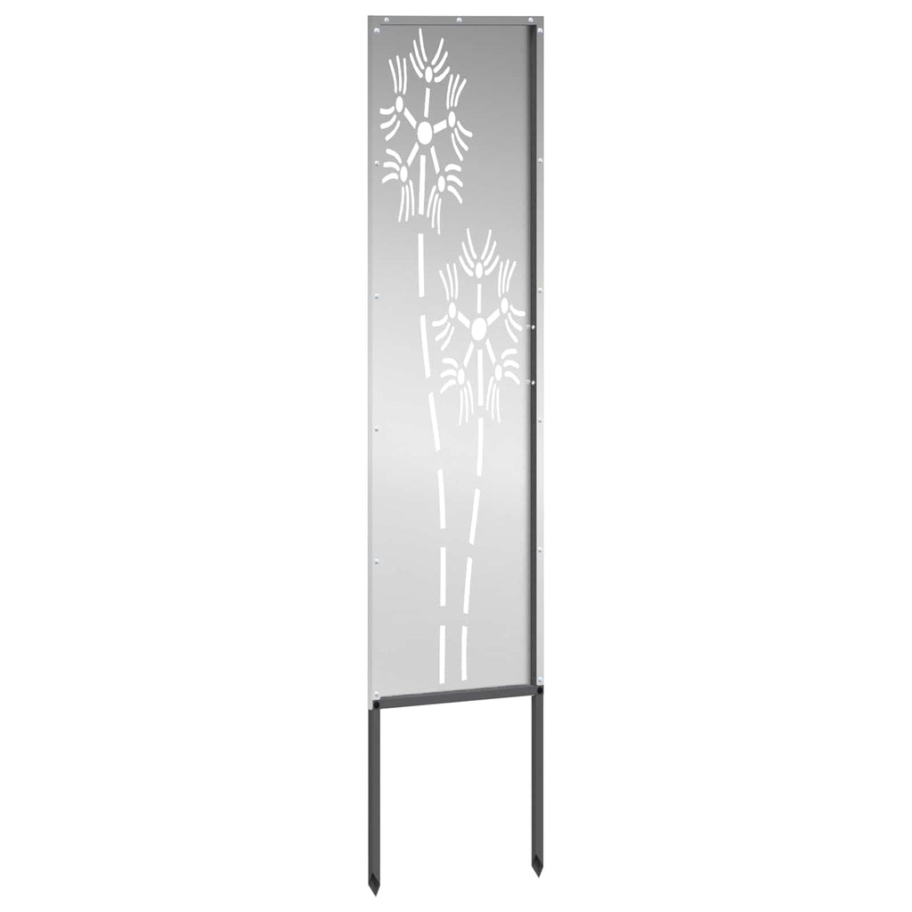 Garten Sichtschutz-Leinwand Silber 32 x 140 cm Verzinkter Stahl
