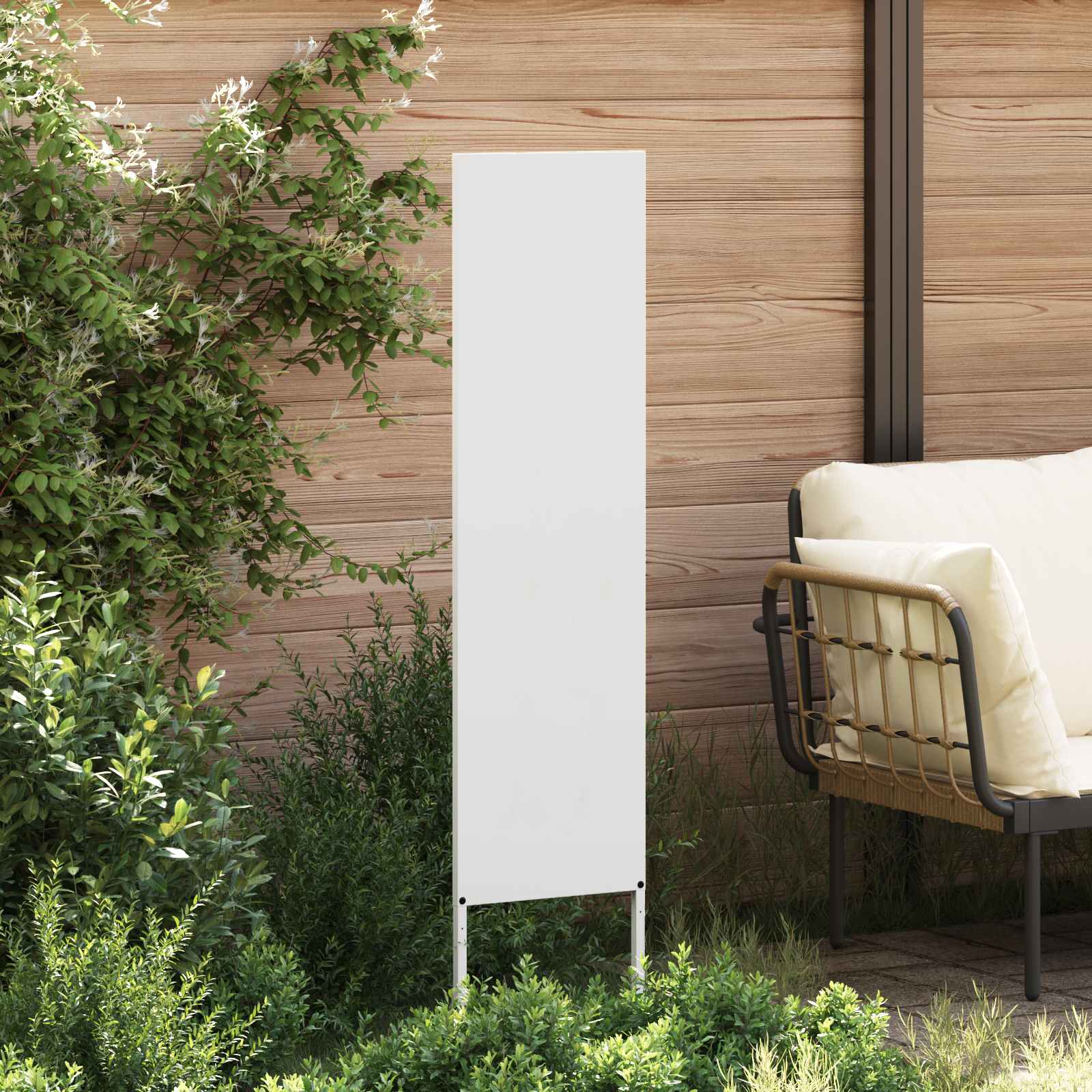 Garten Sichtschutz-Leinwand Weiß 32 x 140 cm