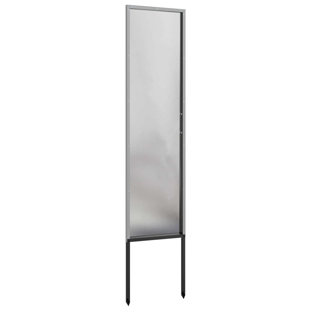 Garten Sichtschutz-Leinwand Silber 32 x 140 cm Edelstahl