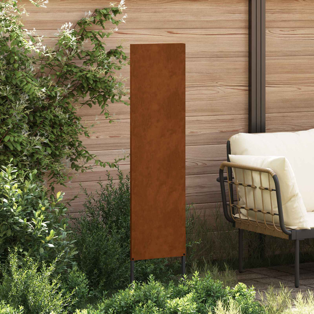 Garten Sichtschutz-Leinwand Rostig 32 x 140 cm Wetterfeststahl