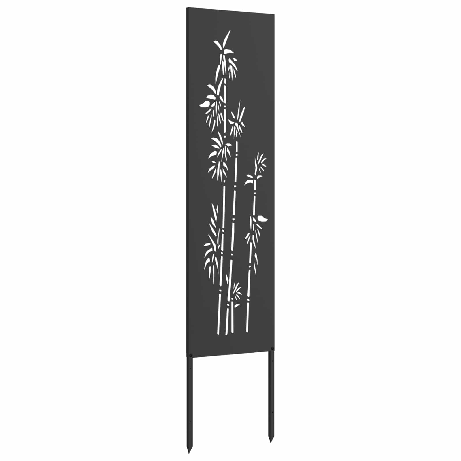 Garten Sichtschutz-Leinwand Floral Schwarz 32 x 140 cm