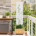 Garten Sichtschutz-Leinwand Floral Weiß 32 x 140 cm