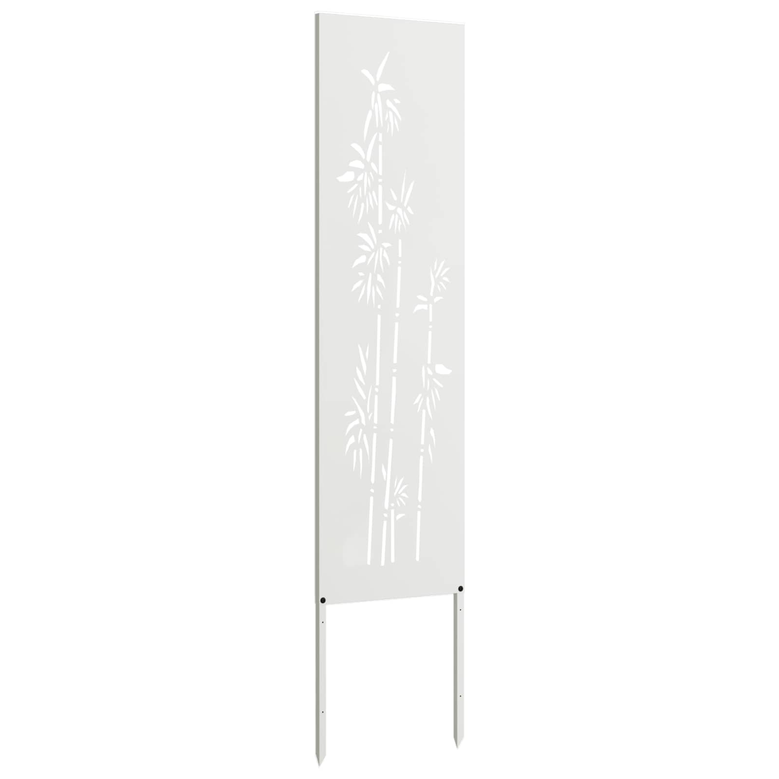 Garten Sichtschutz-Leinwand Floral Weiß 32 x 140 cm