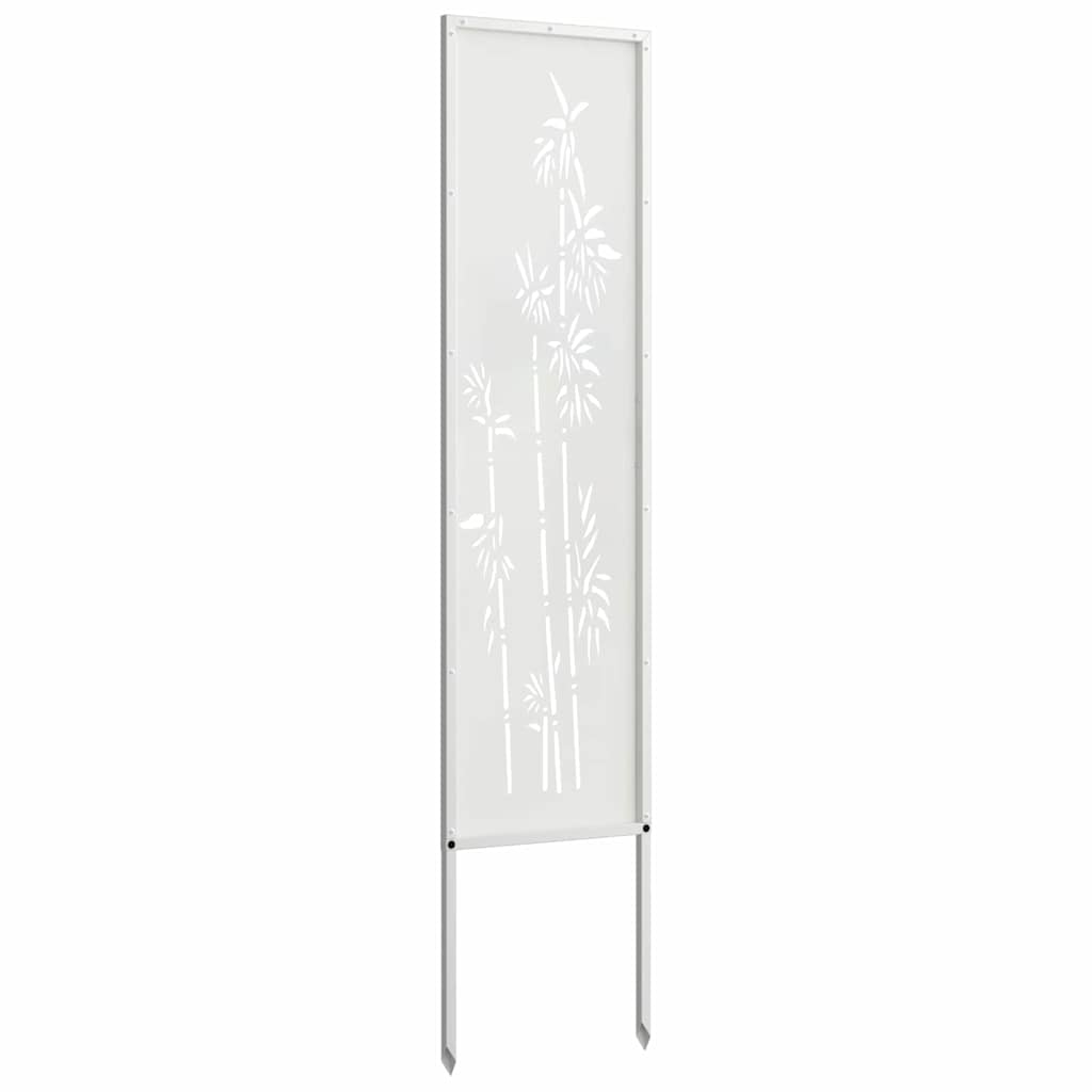 Garten Sichtschutz-Leinwand Floral Weiß 32 x 140 cm