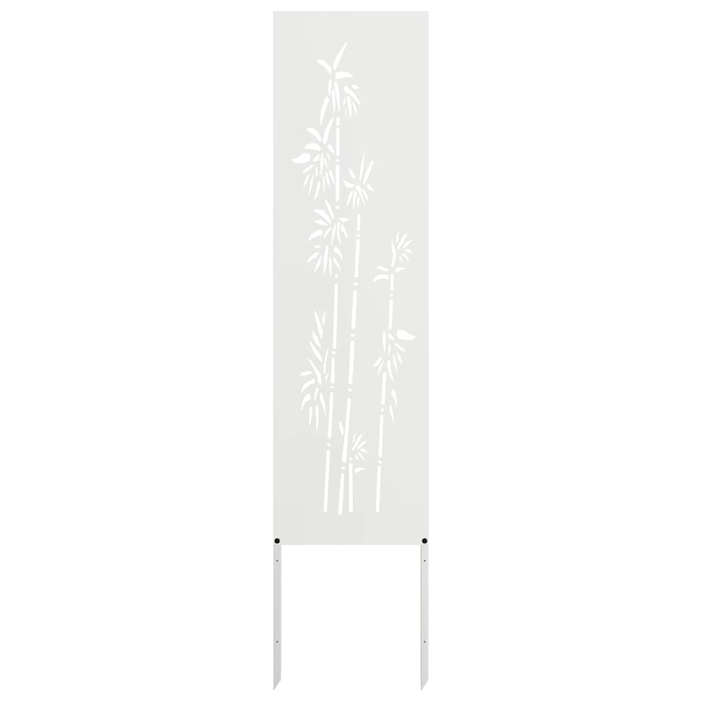 Garten Sichtschutz-Leinwand Floral Weiß 32 x 140 cm