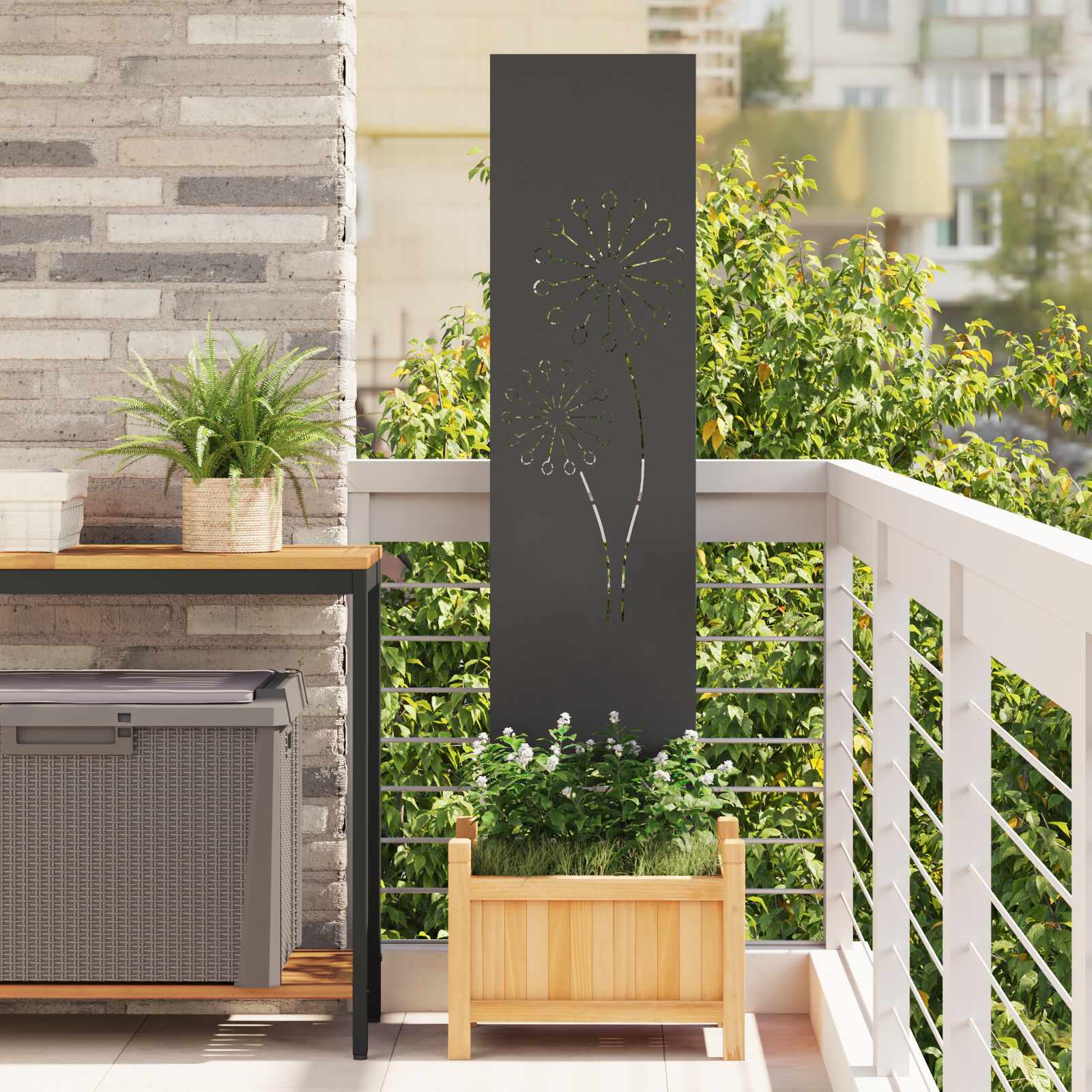 Garten Sichtschutz-Leinwand Schwarz 32 x 140 cm
