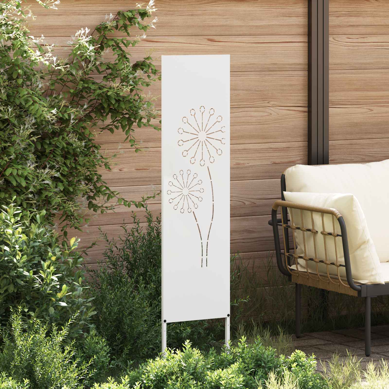 Garten Sichtschutz-Leinwand Weiß 32 x 140 cm