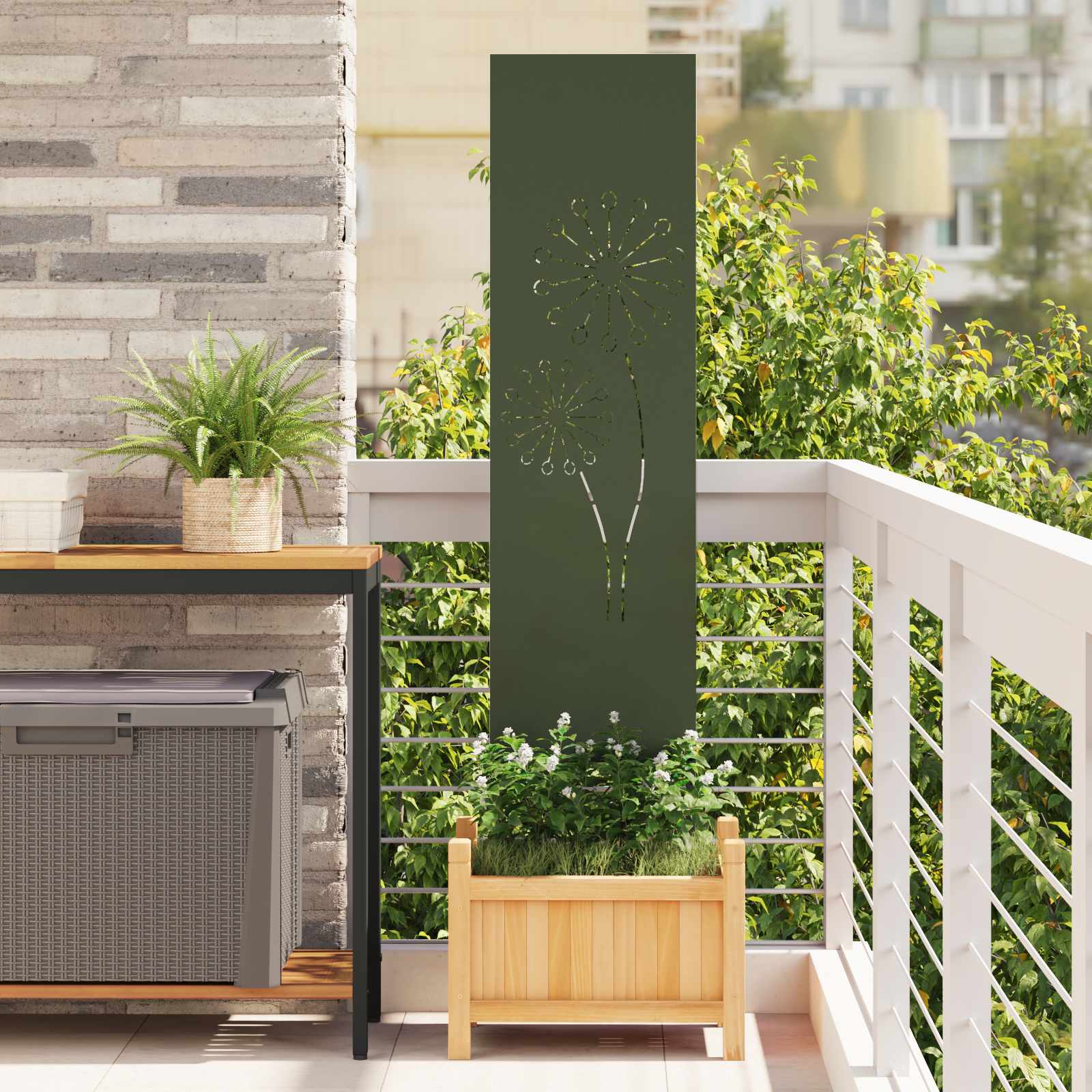 Garten Sichtschutz-Leinwand Olivgrün 32 x 140 cm