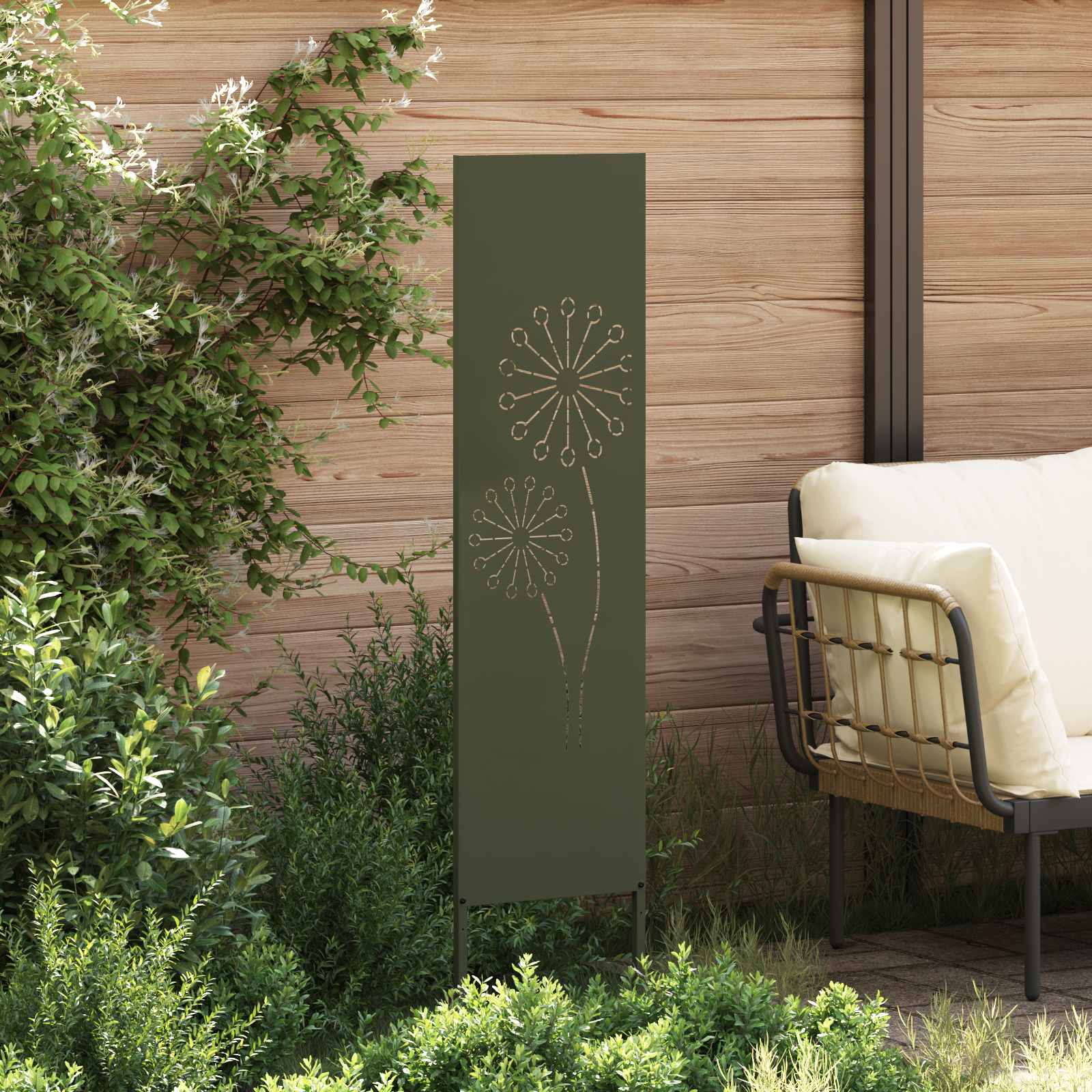 Garten Sichtschutz-Leinwand Olivgrün 32 x 140 cm