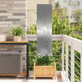 Garten Sichtschutz-Leinwand Silber 32 x 140 cm Edelstahl