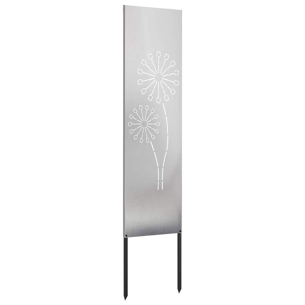 Garten Sichtschutz-Leinwand Silber 32 x 140 cm Edelstahl