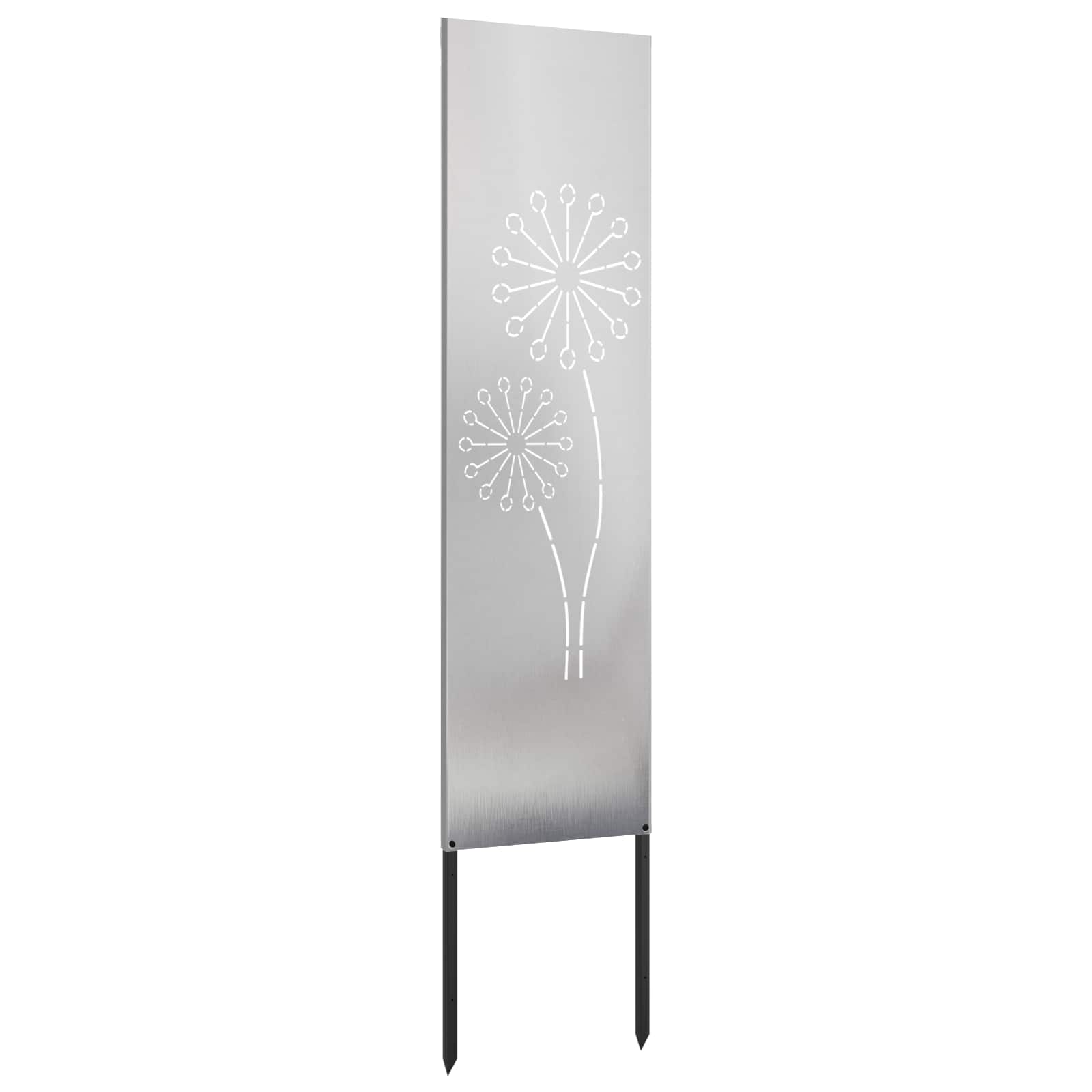 Garten Sichtschutz-Leinwand Silber 32 x 140 cm Edelstahl