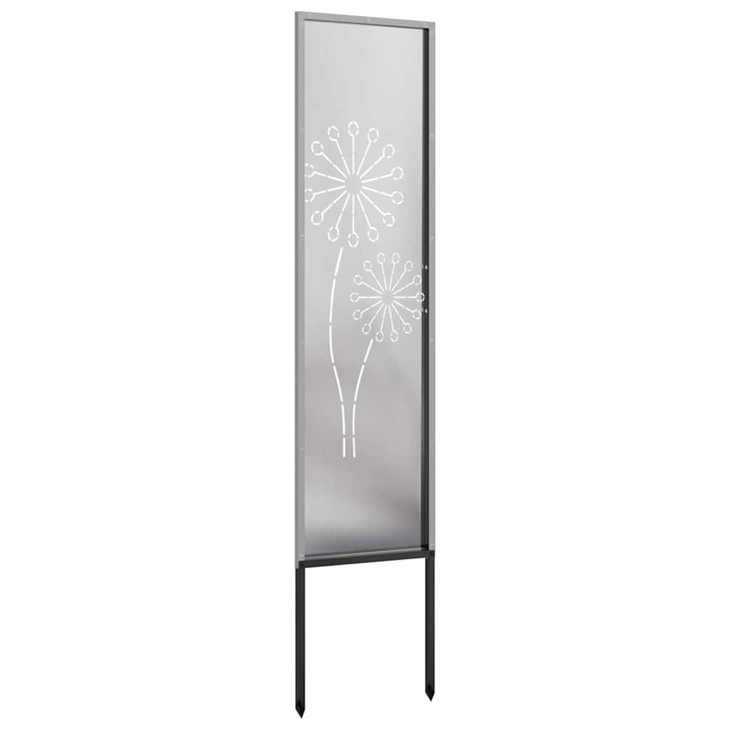 Garten Sichtschutz-Leinwand Silber 32 x 140 cm Edelstahl