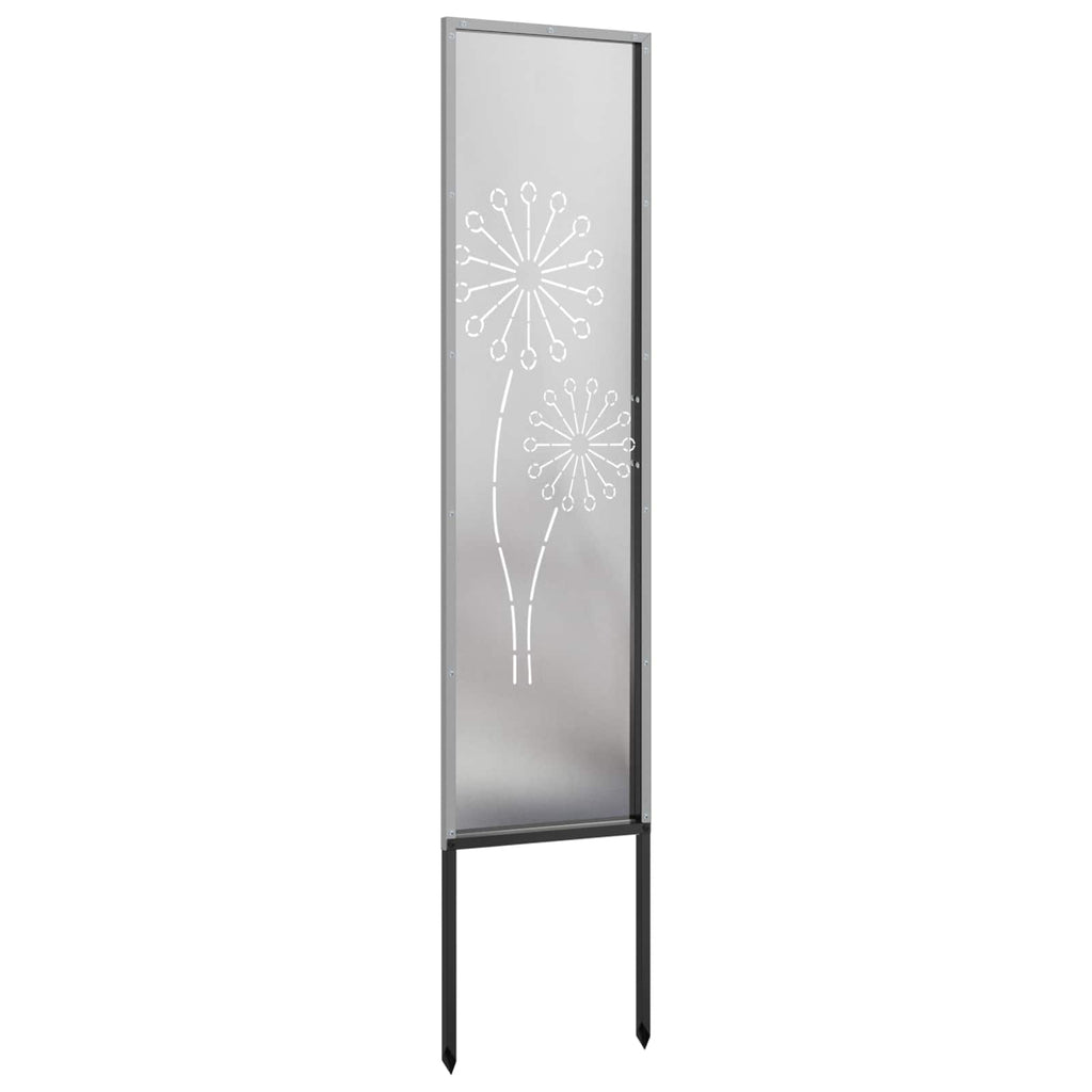 Garten Sichtschutz-Leinwand Silber 32 x 140 cm Edelstahl