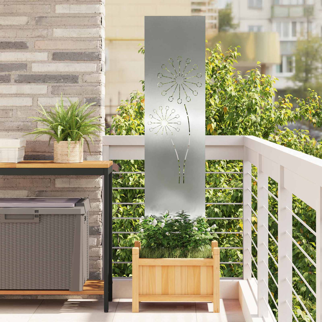 Garten Sichtschutz-Leinwand Silber 32 x 140 cm Verzinkter Stahl