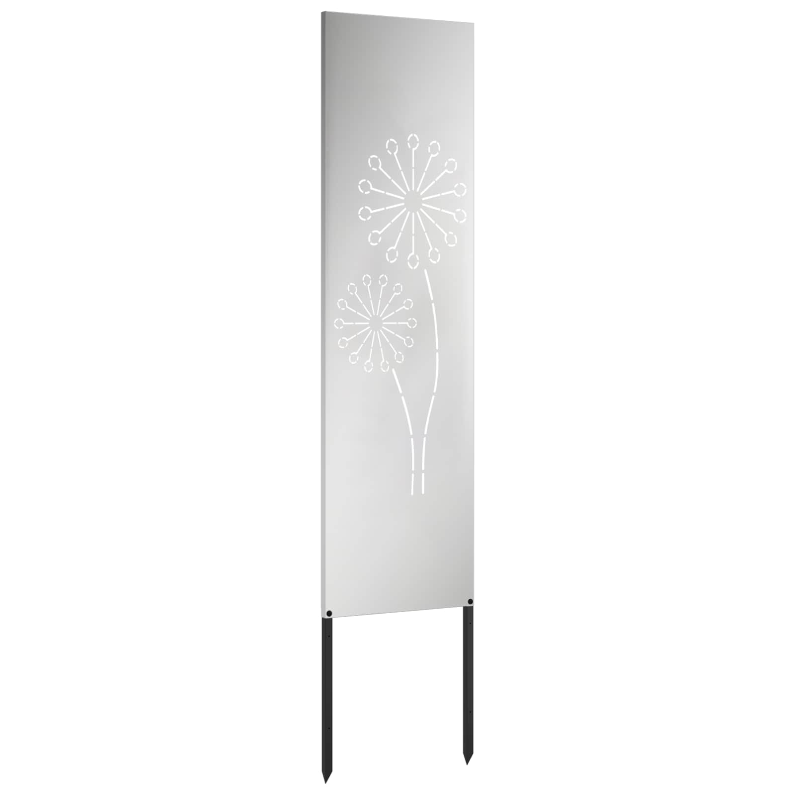 Garten Sichtschutz-Leinwand Silber 32 x 140 cm Verzinkter Stahl
