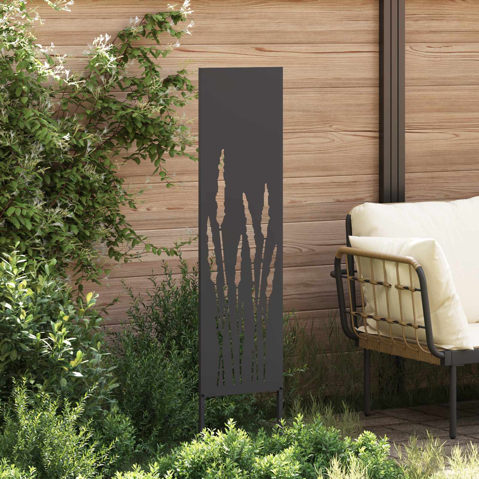 Garten Sichtschutz-Leinwand Schwarz 32 x 140 cm