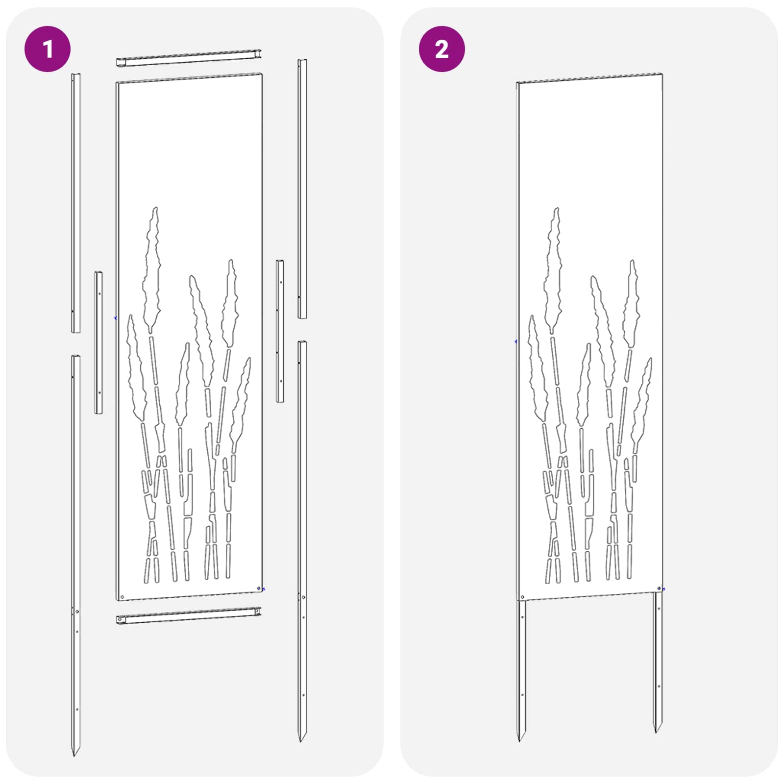Garten Sichtschutz-Leinwand Silber 32 x 140 cm Verzinkter Stahl