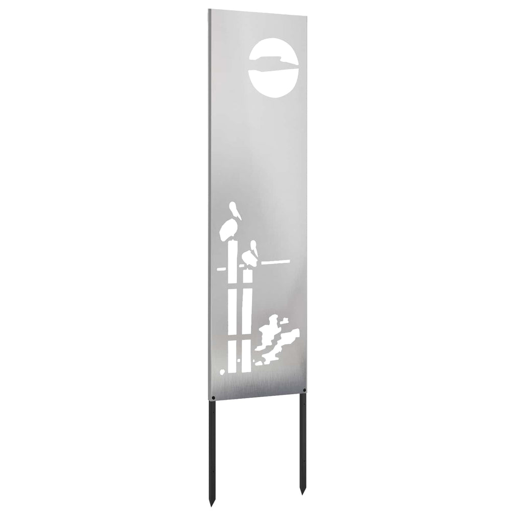 Garten Sichtschutz-Leinwand Silber 32 x 140 cm Edelstahl