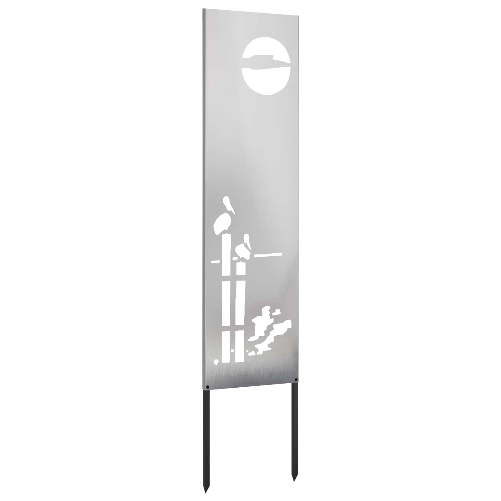 Garten Sichtschutz-Leinwand Silber 32 x 140 cm Edelstahl
