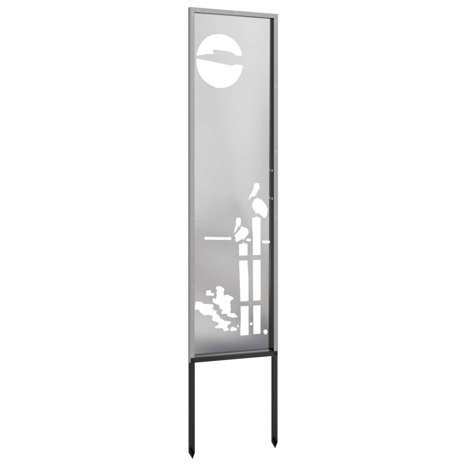Garten Sichtschutz-Leinwand Silber 32 x 140 cm Edelstahl