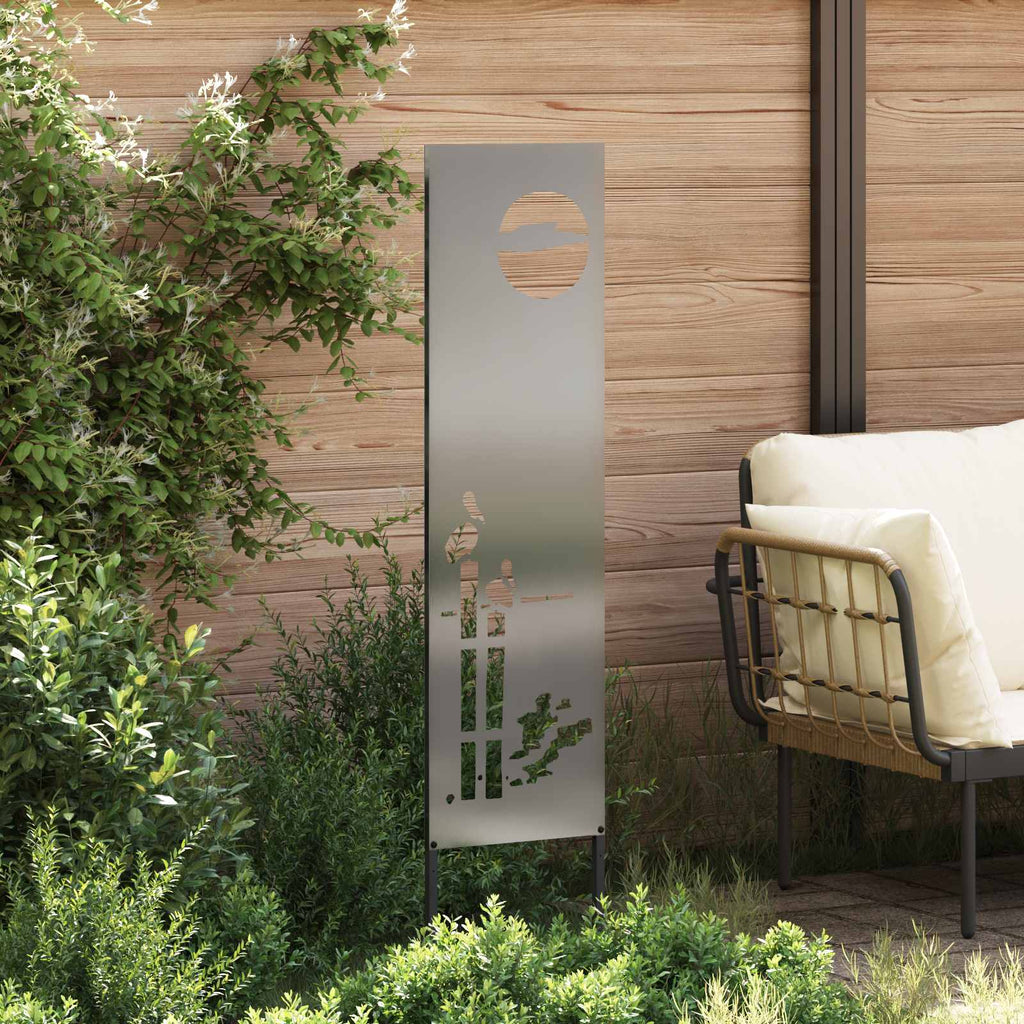 Garten Sichtschutz-Leinwand Silber 32 x 140 cm Verzinkter Stahl