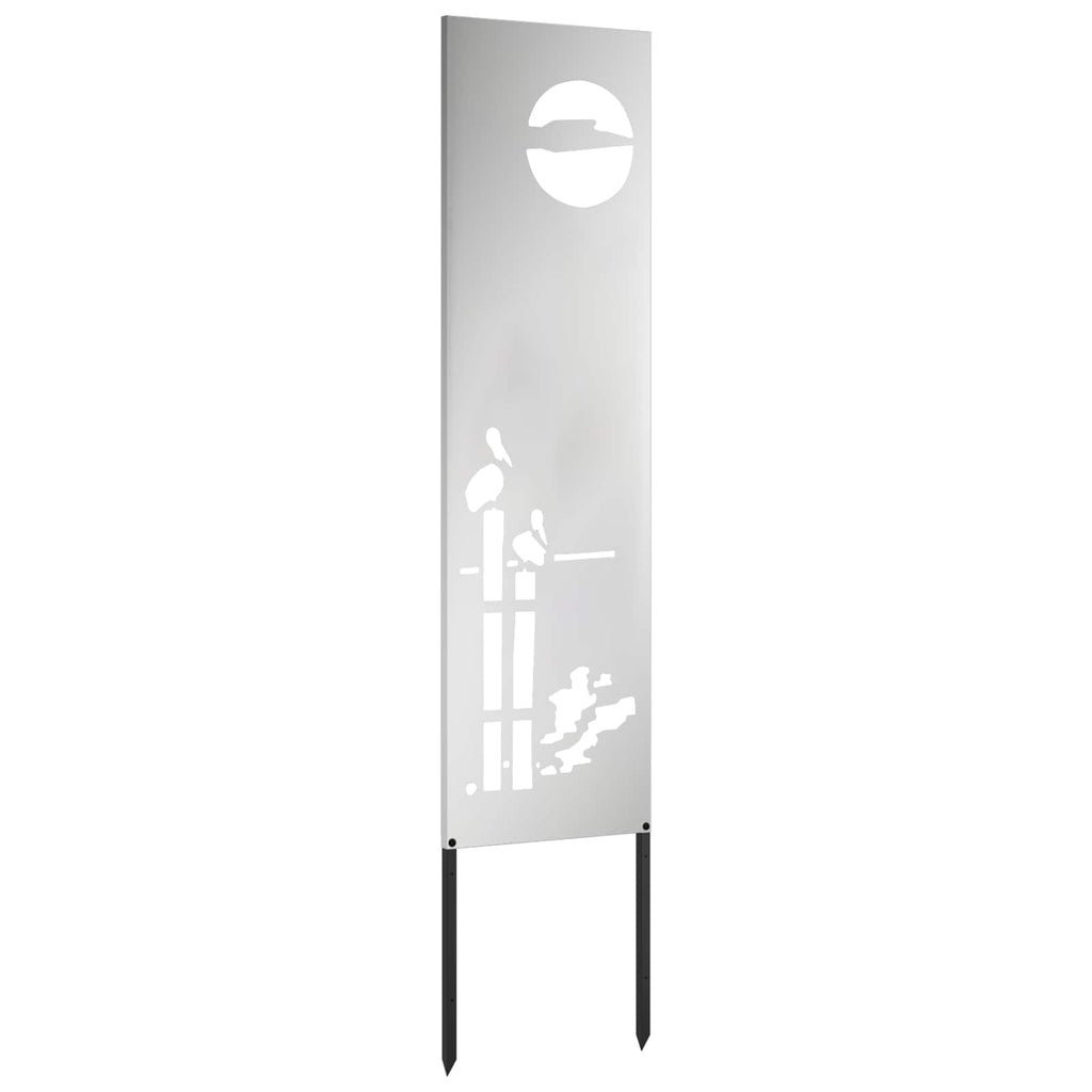 Garten Sichtschutz-Leinwand Silber 32 x 140 cm Verzinkter Stahl
