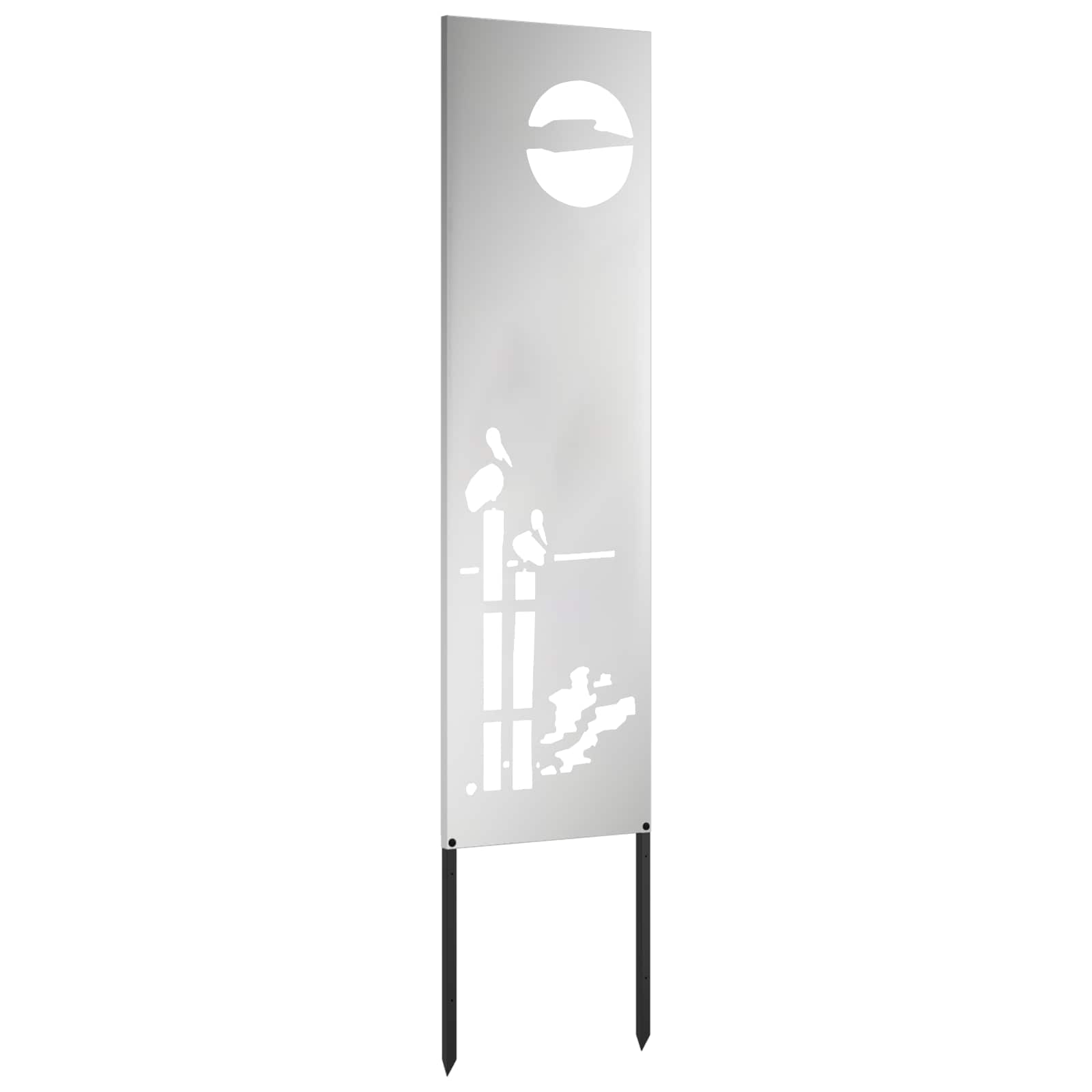 Garten Sichtschutz-Leinwand Silber 32 x 140 cm Verzinkter Stahl