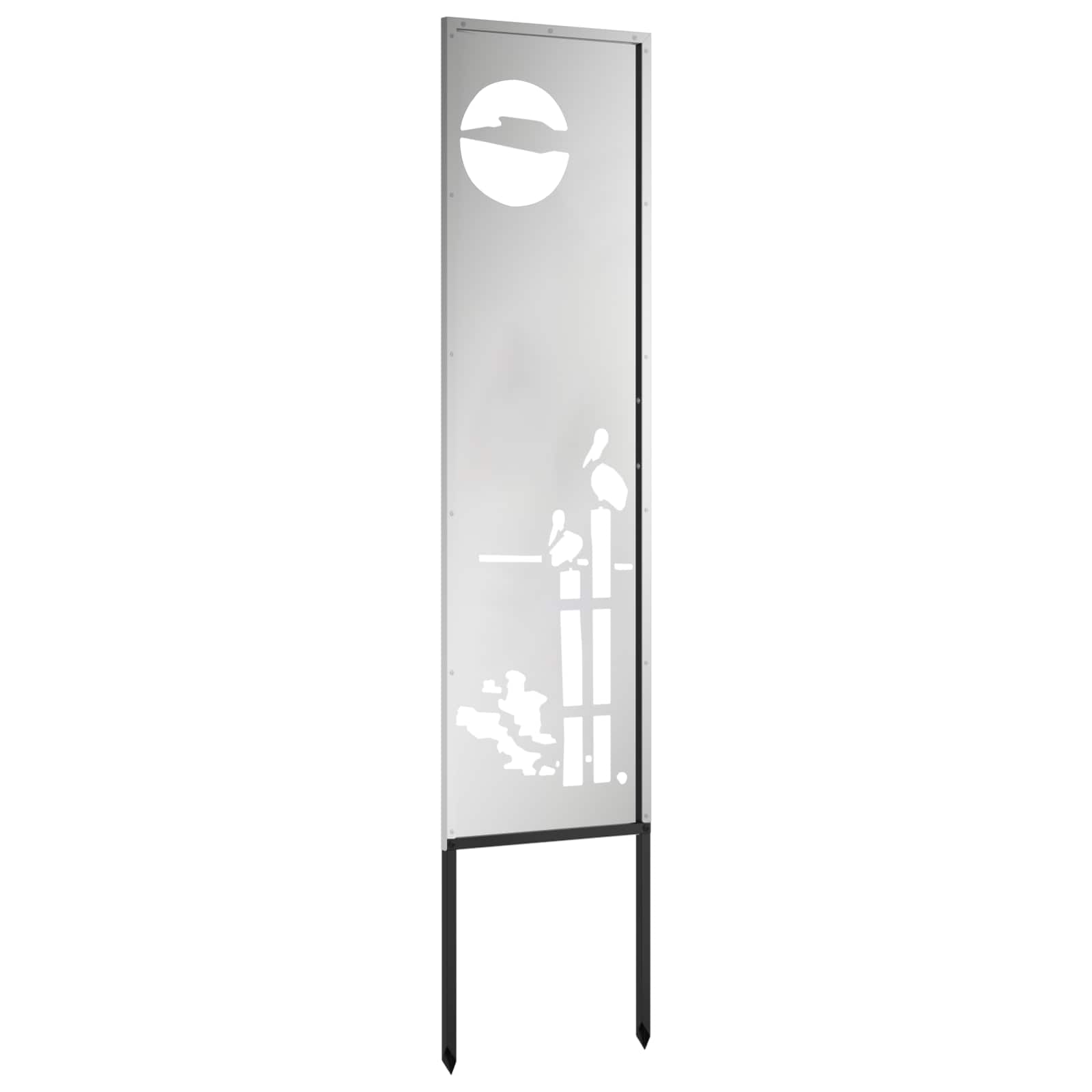 Garten Sichtschutz-Leinwand Silber 32 x 140 cm Verzinkter Stahl