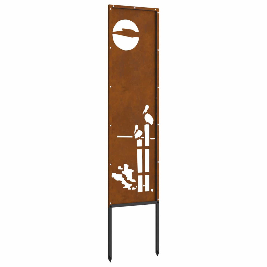Garten Sichtschutz-Leinwand Rostig 32 x 140 cm Wetterfeststahl