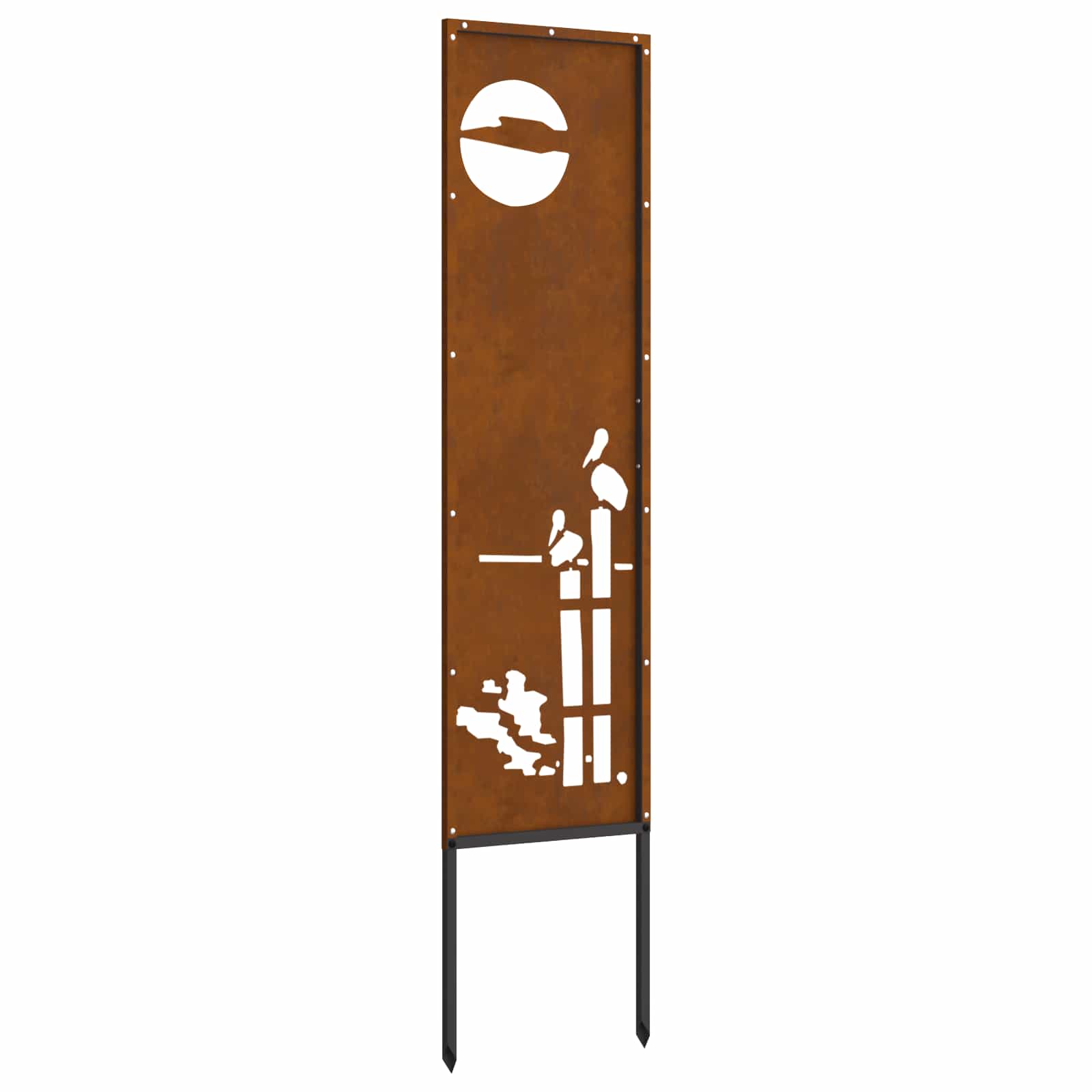 Garten Sichtschutz-Leinwand Rostig 32 x 140 cm Wetterfeststahl