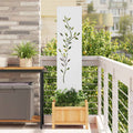 Garten Sichtschutz-Leinwand Floral Weiß 32 x 140 cm