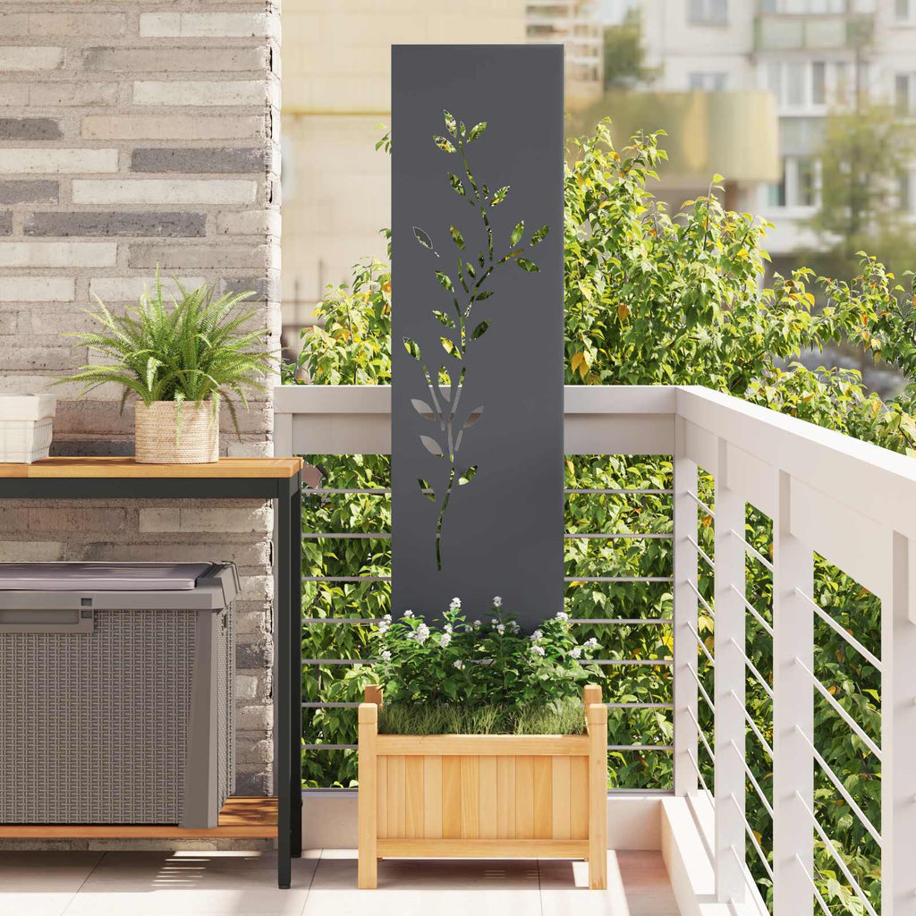 Garten Sichtschutz-Leinwand Floral Anthrazit 32 x 140 cm