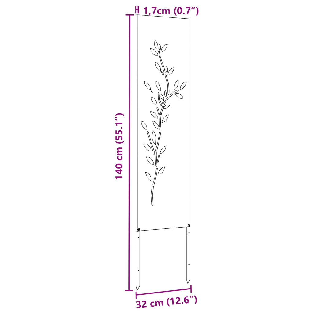 Garten Sichtschutz-Leinwand Floral Anthrazit 32 x 140 cm