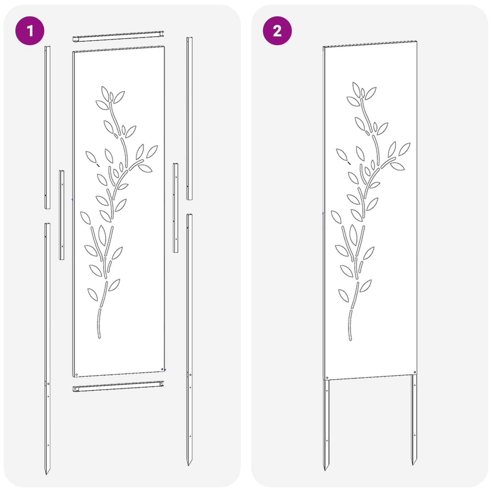 Garten Sichtschutz-Leinwand Floral Olivgrün 32 x 140 cm