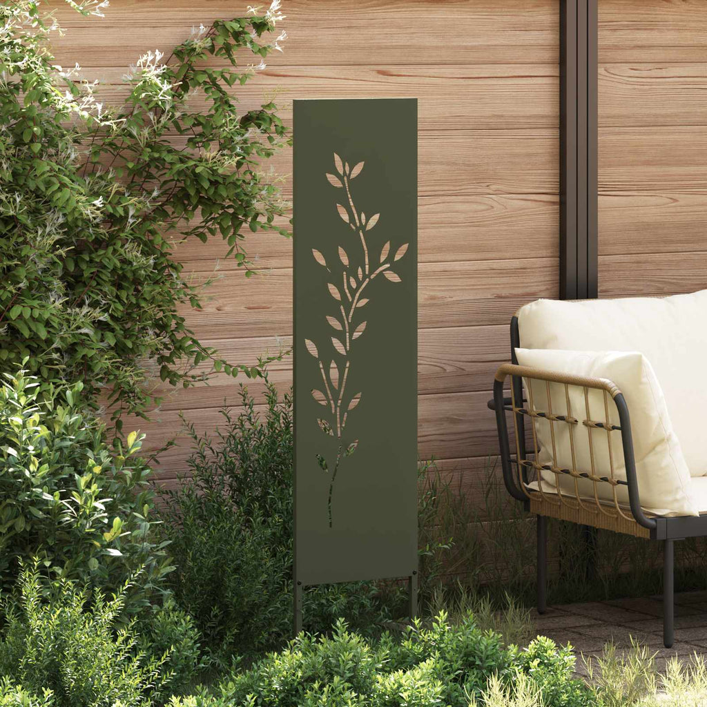 Garten Sichtschutz-Leinwand Floral Olivgrün 32 x 140 cm