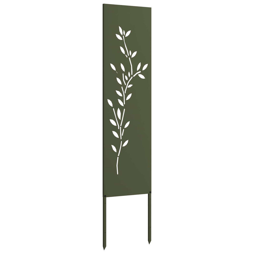 Garten Sichtschutz-Leinwand Floral Olivgrün 32 x 140 cm