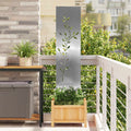 Garten Sichtschutz-Leinwand Floral Silber 32 x 140 cm Edelstahl